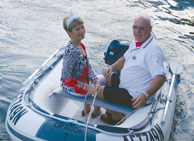 Eileen and Gordon Cockley arrive by tender © Stephen Milne